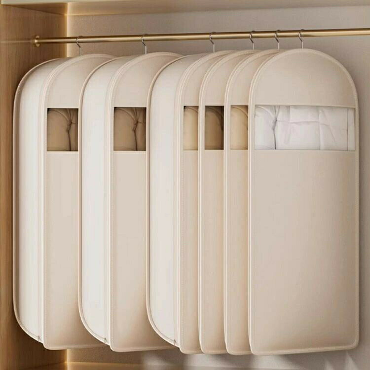 ダウンジャケット 衣類カバー スペース40％節約 洋服カバー ダウンコート 収納カバー 掃除機不要 洋服収納袋 コート ジャケット スーツ用 ロング ショート