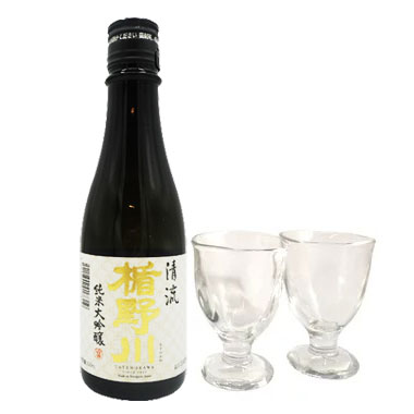 日本酒 グラスセット 楯野川 純米大吟醸 清流 300ml 1本 と ミニグラス 2脚 ギフトボックス 本州のみ送料無料 あす楽 コンビニ受取対応商品 お酒 母の日 プレゼント