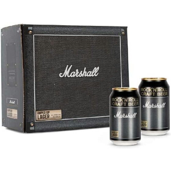 ギフト プレゼント Marshall マーシャル アンプトアップ・ラガー 缶 330ml 16本入りキャビネット型ギフトボックス イギリスビール クラフトビール 地ビール ケース販売 お酒 父の日 プレゼント