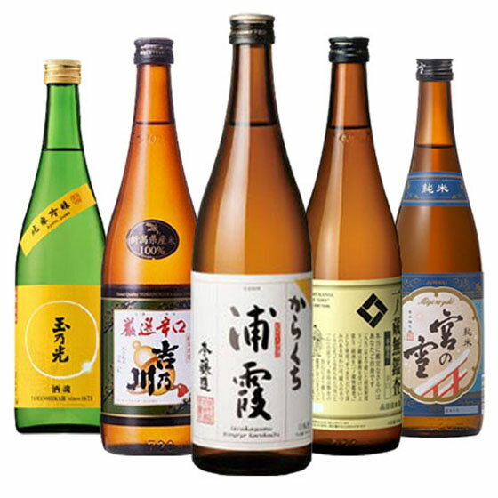 日本酒 飲み比べ 一ノ蔵・宮の雪・玉乃光・浦霞・吉乃川 720ml 5本 コンビニ受取対応商品 本州のみ送料無料 お酒 父の日 プレゼント