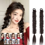 三つ編みウィッグ 三つ編みバンド 2本セット 女性 ウィッグ ヘアアクセサリー ハーフウィッグ ワンタッチ エクステ 前髪ウィッグ　送料無料