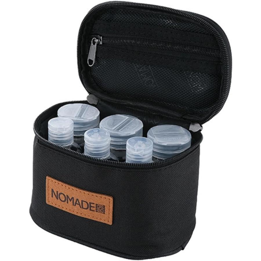 スパイスボックス アウトドア キャンプ 収納バッグ 小物 調味料ボトル付き 黒 ブラック(Black)