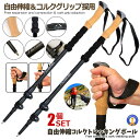 2本セット 軽量 285g 伸縮式 アルミ製 コルクグリップ ケース付き 登山杖 コンパクト アウトドア 登山 トレッキング レジャー 2-TORECOLS