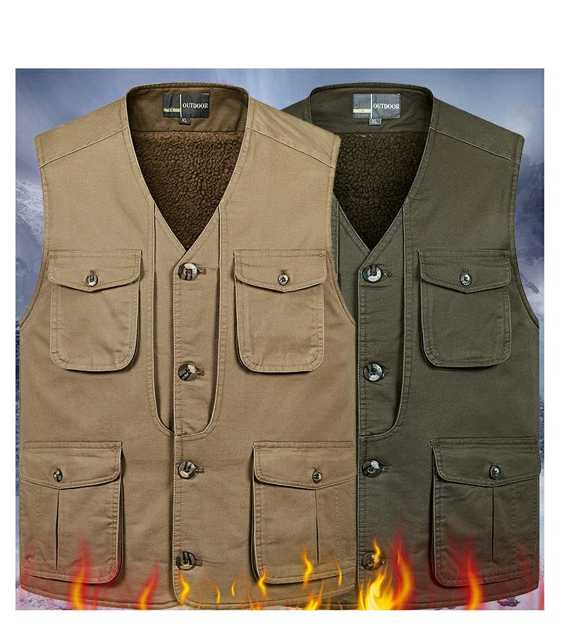 ベスト メンズ アウター 裏起毛 フィッシングベスト メンズ アウトドアベスト カメラマン ジレ チョッキ アウトドア マルチ ポケット キャンプ フィッシング ハンティング 秋冬 袖なし 防寒 暖かい 多ポケット