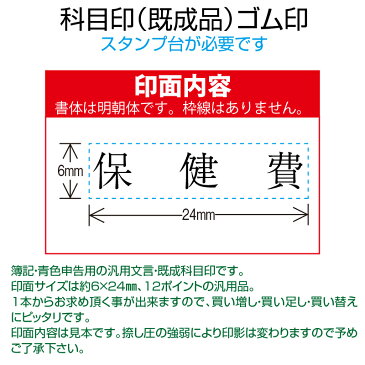 【ゴム印】科目印 『保健費』 6×24mm 木製台木（既製品） 【YOUNG zone】【HLS_DU】 ▲