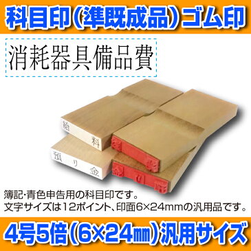 【 ゴム印 】科目印 『消耗器具備品費』 6×24mm 木製台木（準既製品） 【YOUNG zone】【HLS_DU】 会計 確定申告 青色申告 白色申告 出納長 簿記 帳簿 日計表