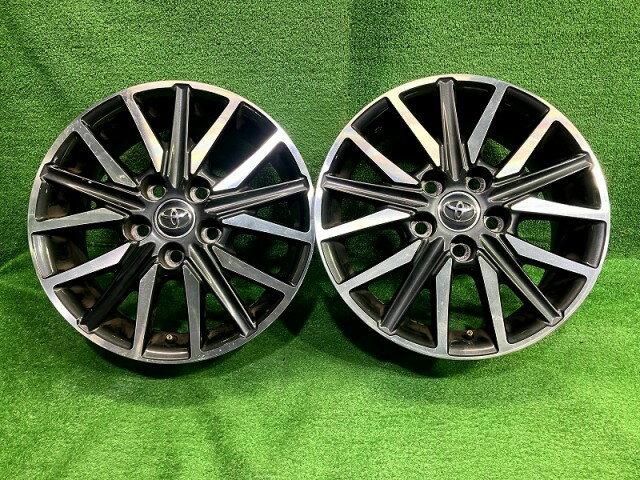 【中古】 トヨタ TOYOTA 純正 トヨタ純正 ZRR85W ヴォクシー16インチ 6J 5穴 2本 114.3 +50 ホイール アルミ ブラックポリッシュ