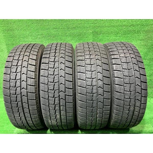 【中古】 DUNLOP スタッドレス ダンロップ ウィンターマックスWM02 195/65R15 4本 7ミリ 2021年 タイヤ 15インチ 冬