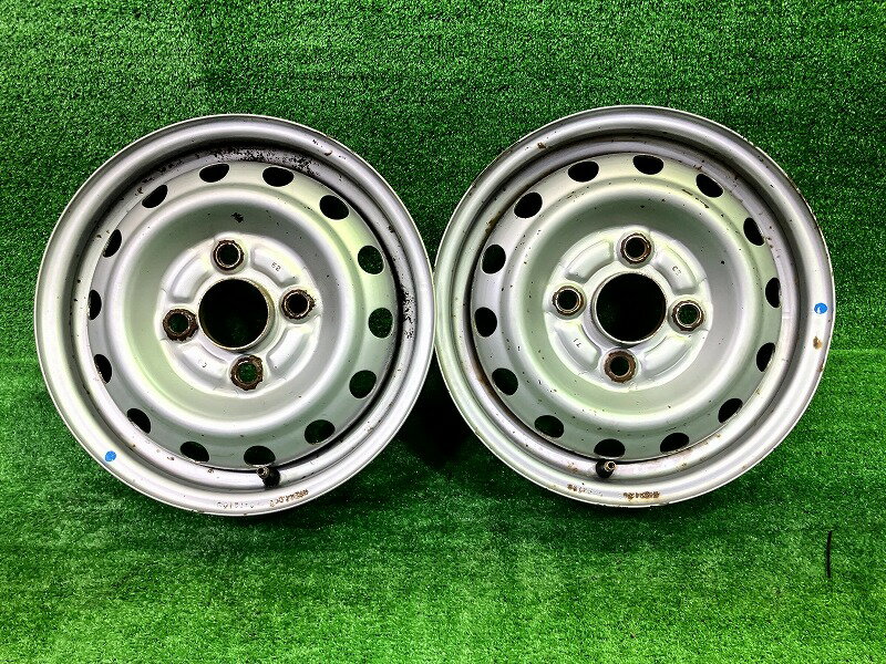 【中古】 三菱 MITSUBISHI 純正 ミニキャブ U62V ホイール スチール シルバー 12インチ 4.00B 4穴 2本 100