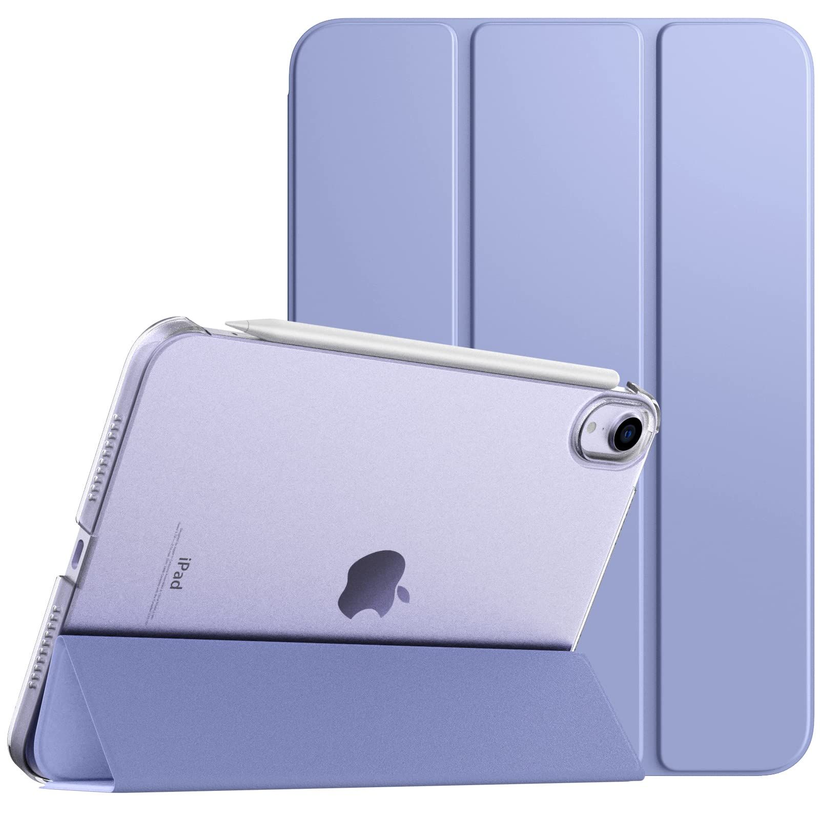 iPad Mini6 ケース 2021 新型 TiMOVO iPad Mini6 カバー 第六世代 2021 モデル 背面半透明 スマートカバー iPad mini ケース第6世代 8.3インチ PC製 PUレザー 三つ折り スタンド Apple Pen