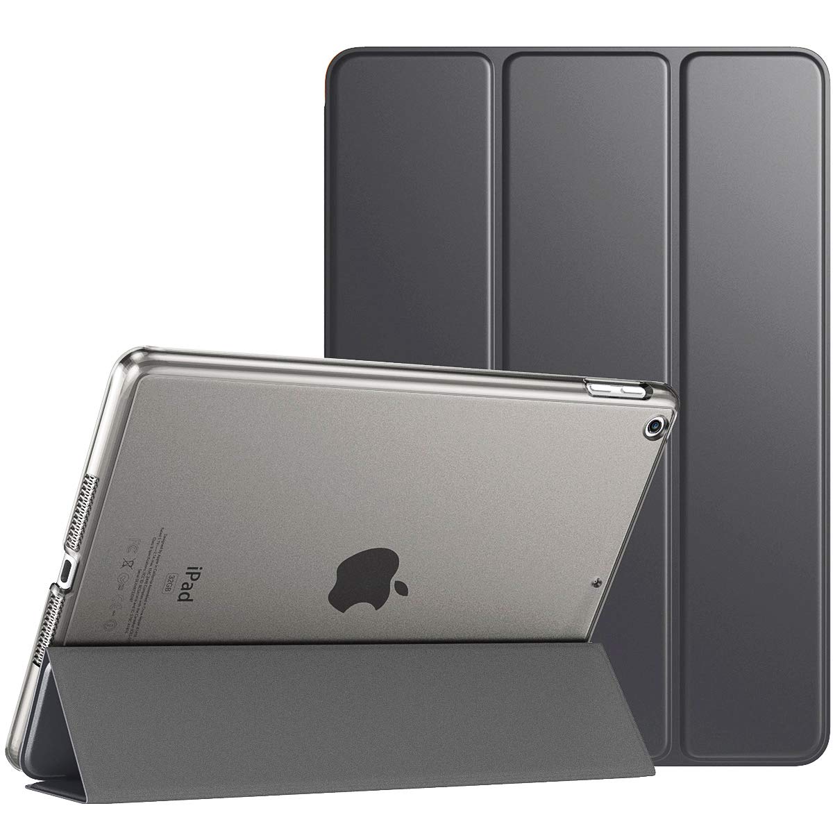 iPad 9 2021 iPad 8 2020 iPad 10.2 ケース 2019 TiMOVO ipad 第9世代/第8世代/第7世代 ケース 10.2インチ 半透明 ハードカバー PUレーザー 開閉式 三つ折り スタンド マグネット オートスリープ