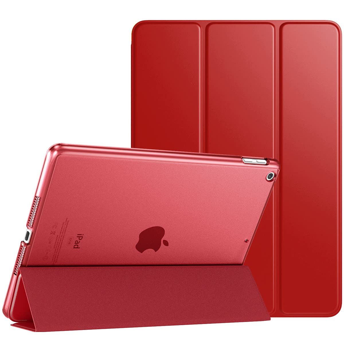 iPad 9世代 ケース iPad 9 2021 iPad 8 2020 iPad 10.2 ケース 2019 TiMOVO ipad 第9世代/第8世代/第7世代 ケース 10.2インチ 半透明 ハードカバー PUレーザー 開閉式 三つ折り スタンド