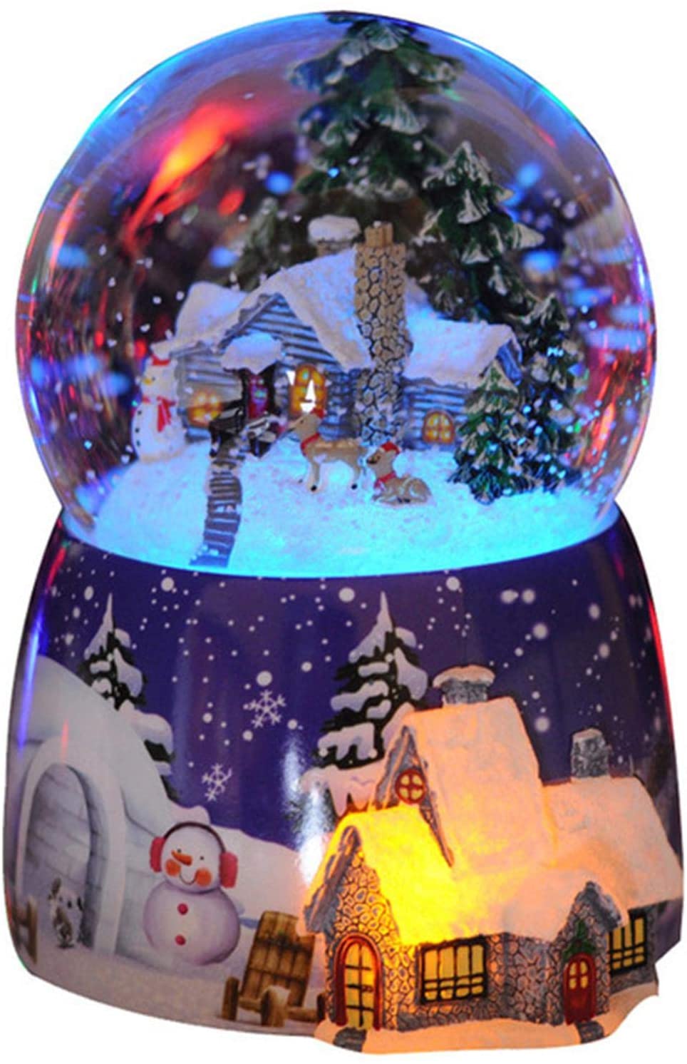 ミュージカルスノードームオルゴール　回転可能な発光　自動スノーオルゴール優れた誕生日ギフト　送料無料　GW約1.5kg クリスマス　プレゼント