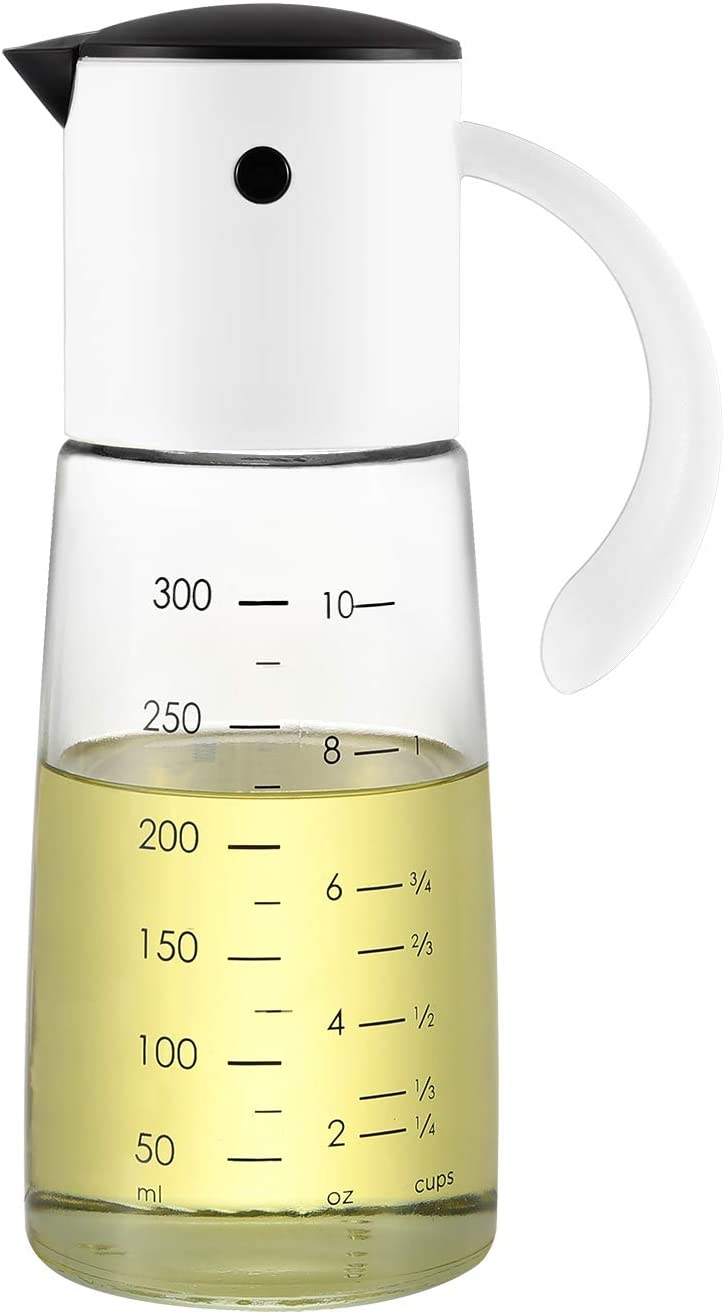 オイルボトル 醤油差し 液だれしない 片手 ガラス 調味料入れ 油入れ ドレッシングボトル 調味料 ビン オイル差し 醤油 酢 ビネガー オイル 容器 オイル300ml白い 料理用 ギフト