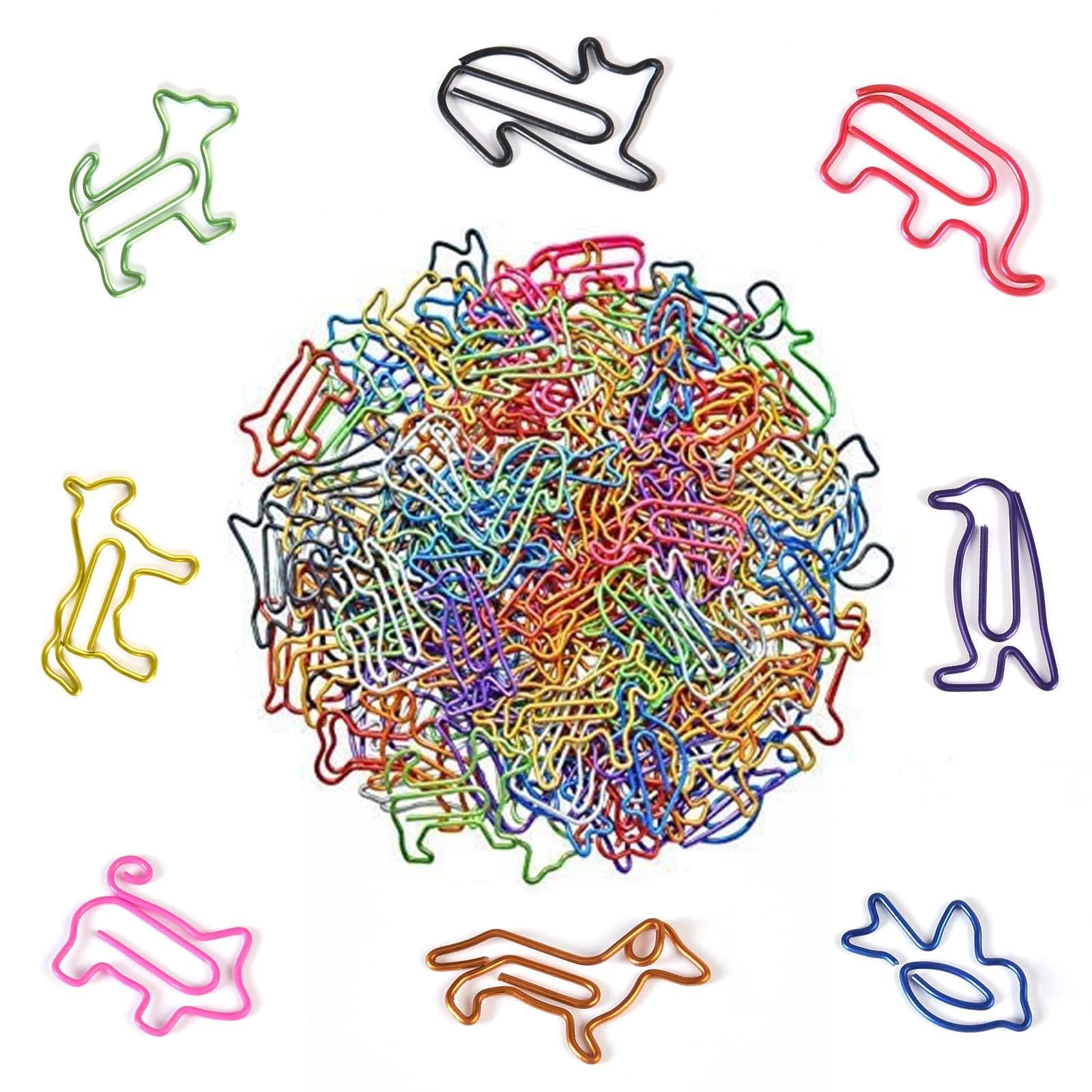 SZSS 可愛い カラークリップ 【40個入り】ペーパークリップ 動物形クリップ 事務用品、動物柄、メモ帳/書類/資料/書籍に適しています家庭、オフィス、学用品書類整理など