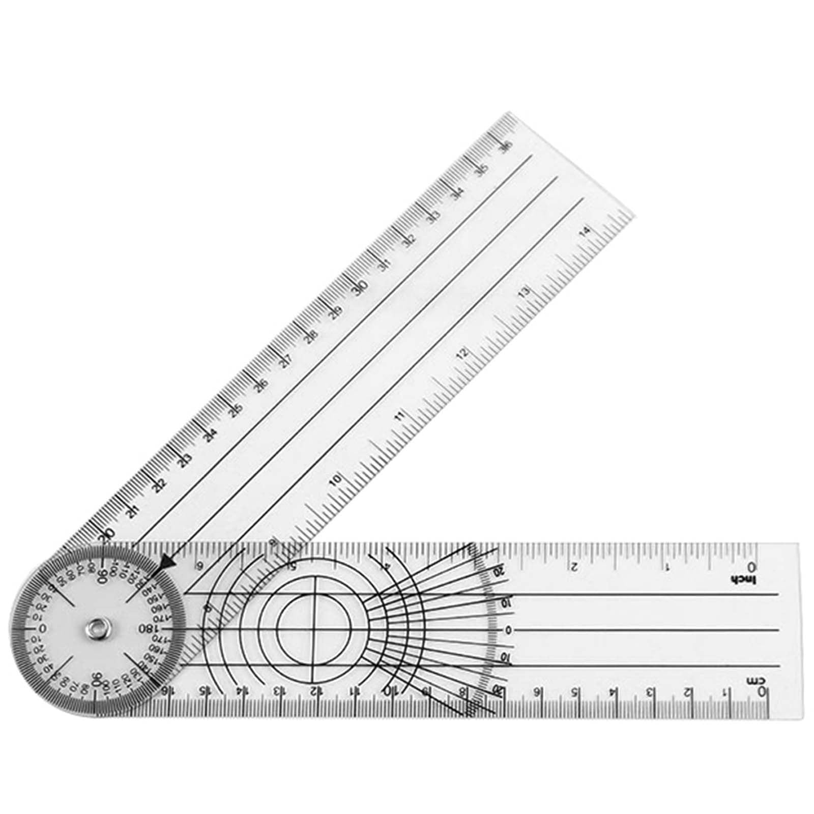 SZSS マルチルーラー ゴニオメーター 角度脊椎定規 回転でき 多機能 透明 プロフェッショナル 360度測定ツール 脊椎ゴニオメーター分度器 ゴニオメーター リハビリ