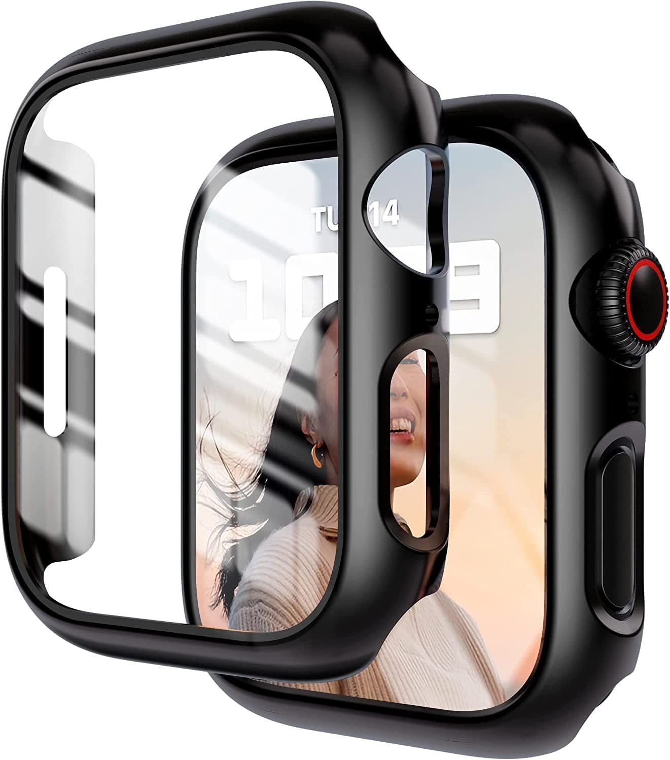 Apple Watch Series 8 45mm ケース 一体型 全面保護 高透光率 指紋防止 防水 防雪 防塵 PC素材 衝撃吸収 アップルウォッチ8 用 ガラス ケース 保護カバー
