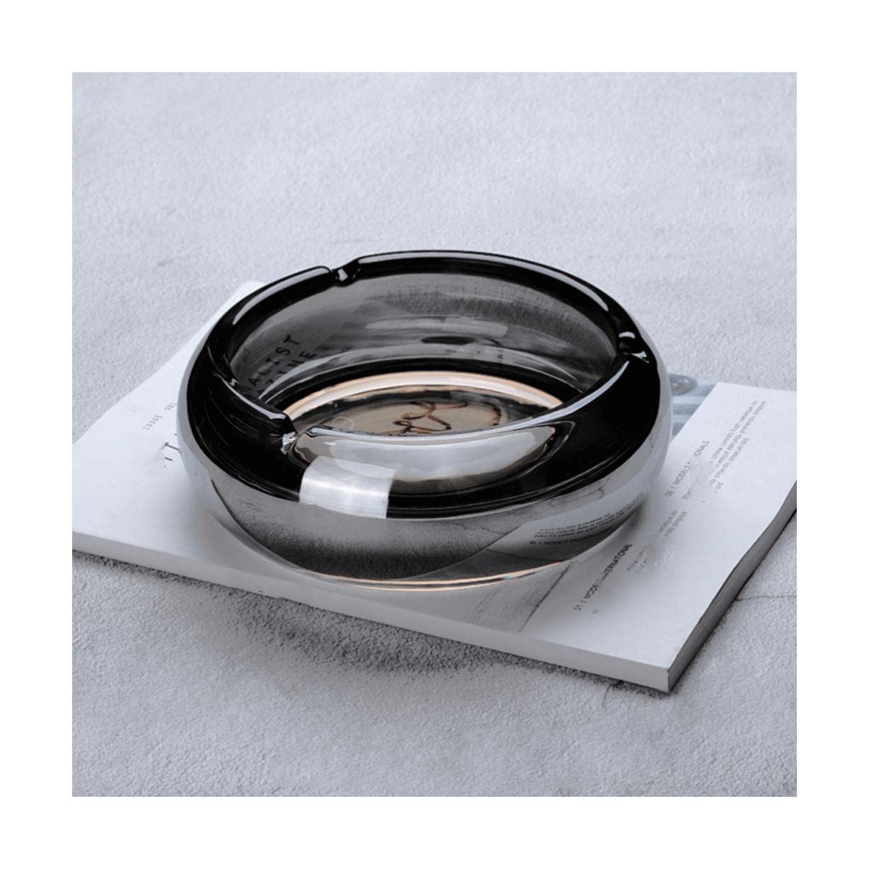 SZSS エレガント クリスタルガラス灰皿 屋外用丸型シガー灰皿 室内用防風灰皿 大型灰皿 各種サイズ 使いやすい