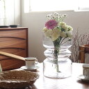 【訳あり 10%off】affari 花瓶 フラワーベース ガラス 16x26cm おしゃれ 北欧 花器 丸型 枝物 シンプル 植物 モダン キャンドルホルダー...