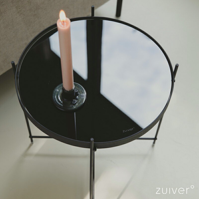 【訳あり 40%off】Zuiver サイドテーブル Cupid side table S ローテーブル ガラス ブラック ガラステーブル 丸 北欧 おしゃれ センターテーブル 円形 リビングテーブル コーヒーテーブル 円 モノトーン モノクロ アイアン