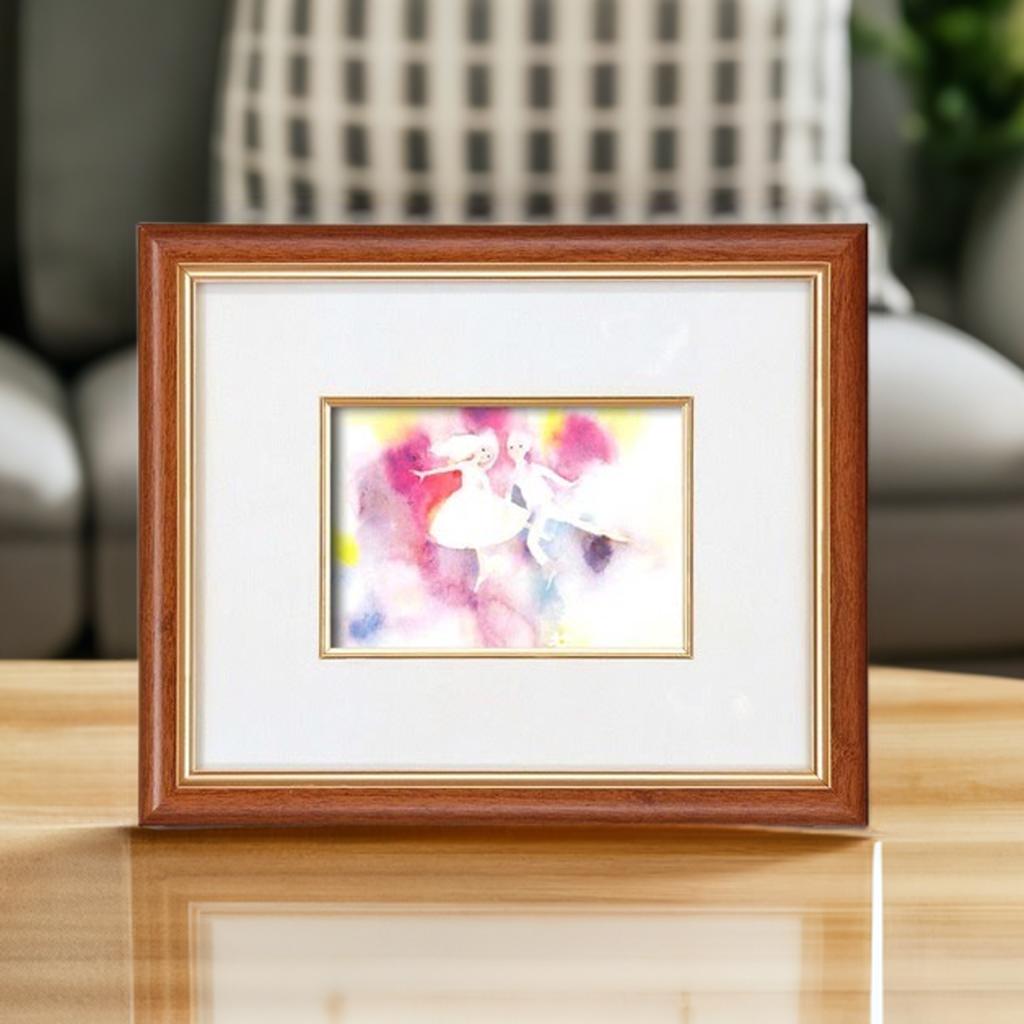 【BLACK FRIDAY限定クーポン】 いわさきちひろ 絵画 版画 全30作 夢のダンス(ゆめのダンス) 壁掛け用 スタンド付き 額入りの絵 童画 絵本作家 ...