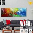 【楽天ランキング1位獲得】油絵 絵画 インテリア モダン アート 壁掛け おしゃれ 絵 ベッドルーム 玄関 リビング 大型 横長 青 2枚組 抽象画 油彩画