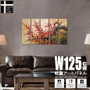 【楽天ランキング1位獲得】絵画 インテリア 花の絵 壁掛け 和モダン 和食店 ダイニング エントランス 内装用【紅花】W125cm 5枚組 アートパネル 風水 油絵 油彩画