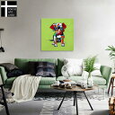 オイルペイント 絵 絵画 犬 子犬 額無し ファブリックパネル 壁 壁飾り デコレーション 壁掛け ノンフレーム 子供 部屋 緑 【カラフルキュートドッグ】 おしゃれ 韓国