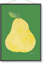 【スーパーセール 50%OFF】 ポスター A2サイズ 洋なしデザイン 北欧風 壁飾り 壁掛け インテリア Nordic Pear Green 果物の絵 洋ナシ...