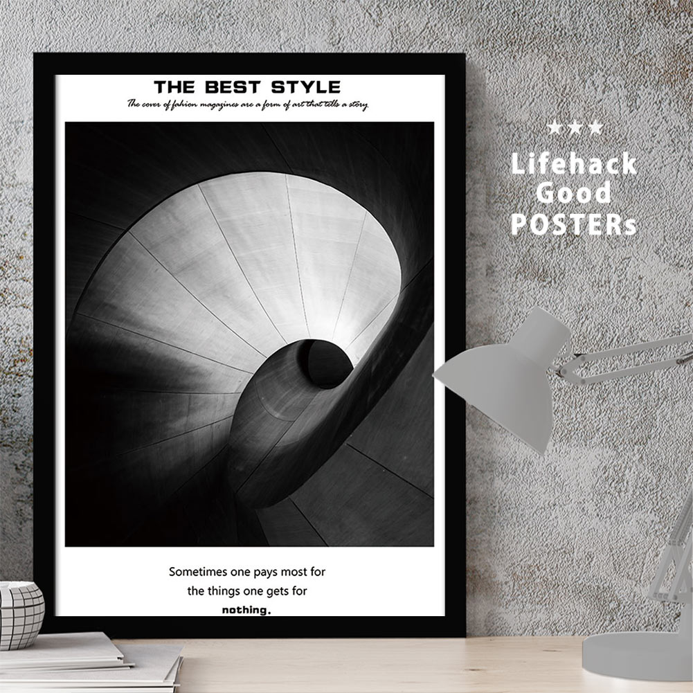 【11/25 限定クーポン】 LIFEHACK プロ仕様 アートポスター モダン建築 A2 A3 A4 サイズ フレーム対応 ブラック ホワイト 建築 抽象的な...