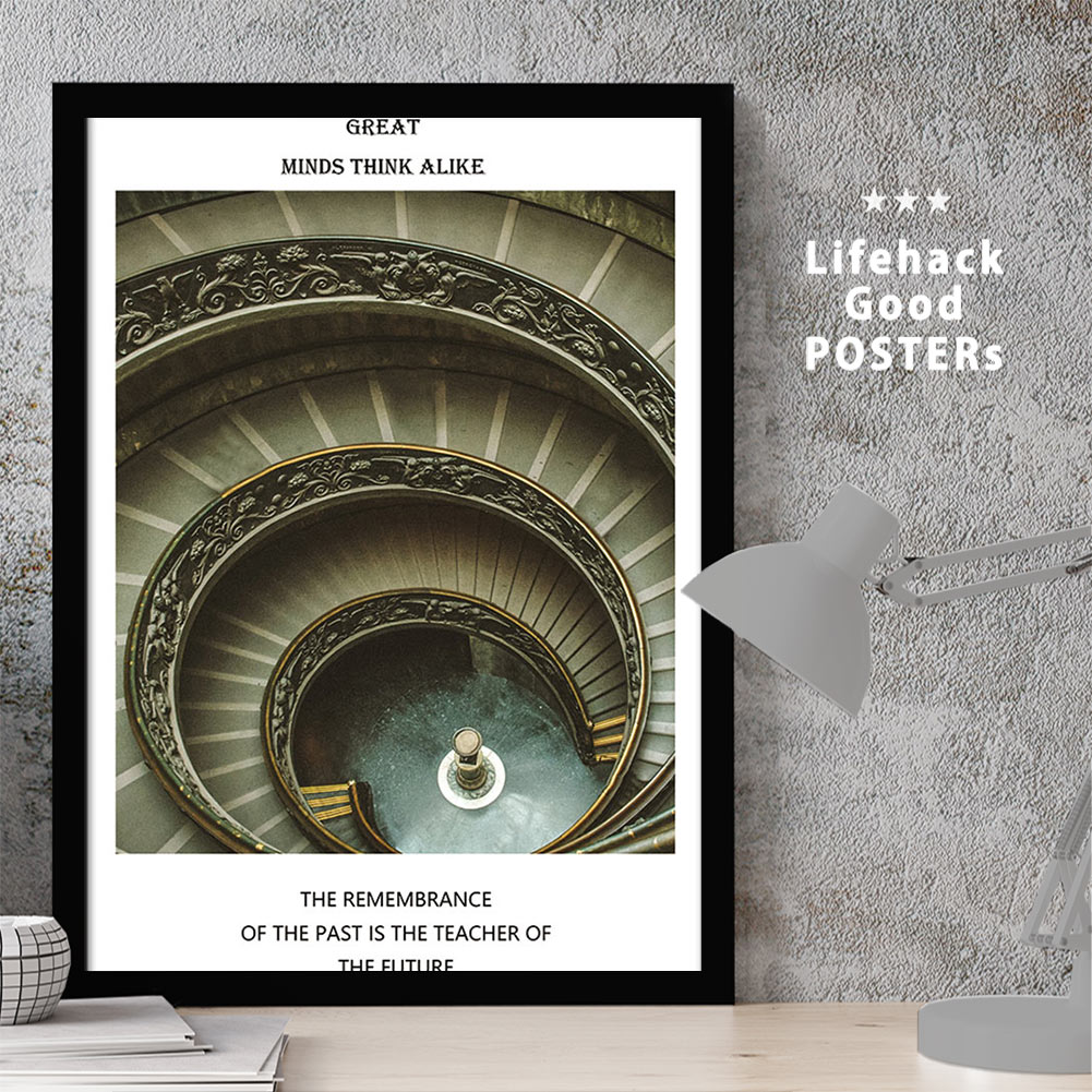 【11/25 限定クーポン】 LIFEHACK プロ仕様 アートポスター モダン建築 A2 A3 A4 サイズ フレーム対応 階段 風景 海外 ストリート アー...