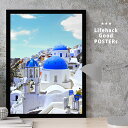 【11/25 限定クーポン】 LIFEHACK プロ仕様 ミニマルポスター 建築 外観 A2 A3 A4 サイズ フレーム対応 教会 チャペル 青い 屋根 白い...