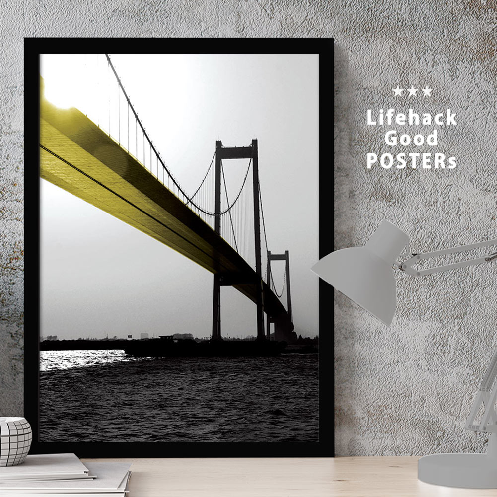 【11/25 限定クーポン】 LIFEHACK プロ仕様 ミニマルポスター 建築美 建造物 A2 A3 A4 サイズ フレーム対応 インテリア用ポスター 吊り橋...