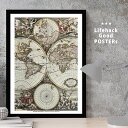 【11/25 限定クーポン】 LIFEHACK 高解像度 写真ポスター インテリアデザイン用 A2 A3 A4 フレーム対応 世界地図 アンティーク マップ m...