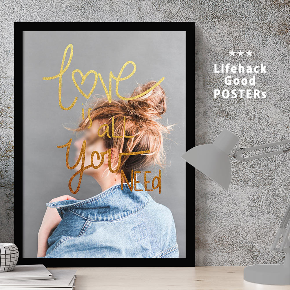 【11/25 限定クーポン】 スタイリッシュな女性モチーフ LIFEHACK ポスター アートプリント A3 A4 A2 壁掛け装飾に デニムのジャケットを着た...