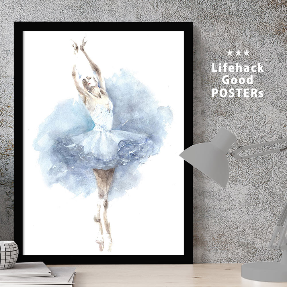 【11/25 限定クーポン】 スタイリッシュな女性モチーフ LIFEHACK ポスター アートプリント A3 A4 A2 壁掛け装飾に バレエ プリマドンナ 白...