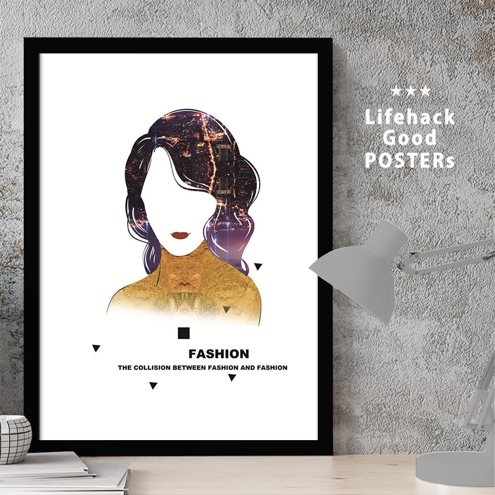 【11/25 限定クーポン】 スタイリッシュな女性モチーフ LIFEHACK ポスター アートプリント A3 A4 A2 壁掛け装飾に イラスト 煌めく夜景 都...