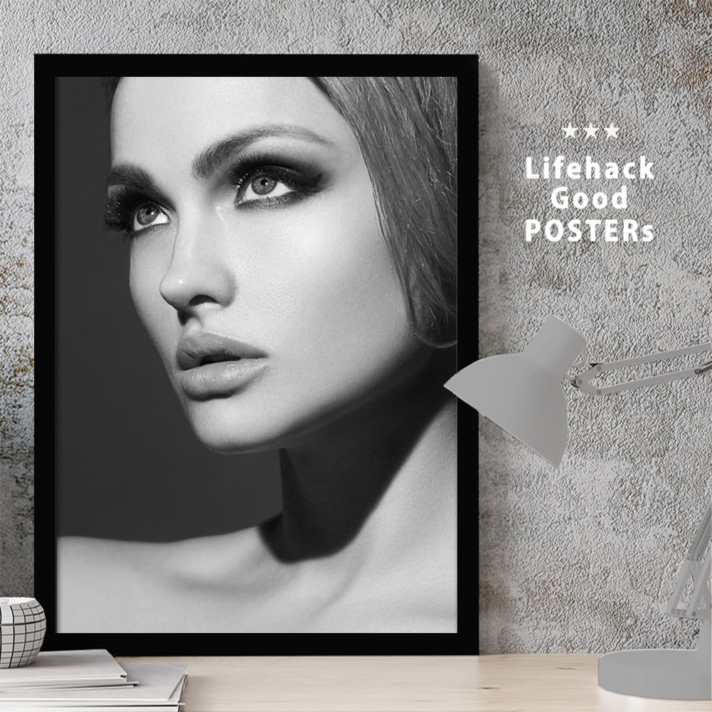 【11/25 限定クーポン】 スタイリッシュな女性モチーフ LIFEHACK ポスター アートプリント A3 A4 A2 壁掛け装飾に モノクロ フォト ビュー...