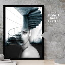 【11/25 限定クーポン】 ポスター LIFEHACK【サイズ選択可】女性 アートプリント アートポスター A4 A3 A2 フレーム