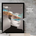 【11/25 限定クーポン】 女性シルエットのアートポスター LIFEHACK A3 A4 A2 インテリア装飾に最適デジタル コラージュ セピア モノクロ フ...