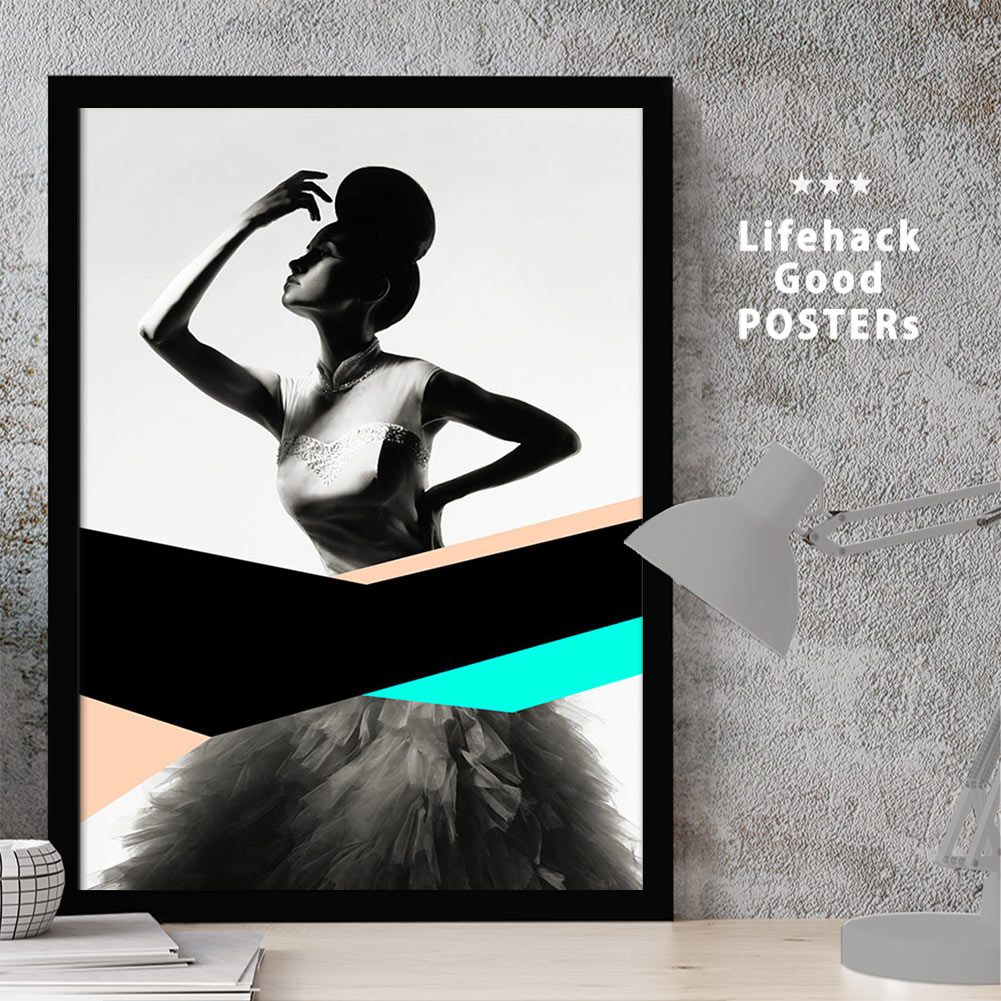 【スーパーSALE限定クーポン】 女性シルエットのアートポスター LIFEHACK A3 A4 A2 インテリア装飾に最適モダン ファッション モデル ポージン...