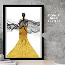【スーパーSALE限定クーポン】 女性シルエットのアートポスター LIFEHACK A3 A4 A2 インテリア装飾に最適ダンス 舞 踊り 近代的 バレエ 揺れ...