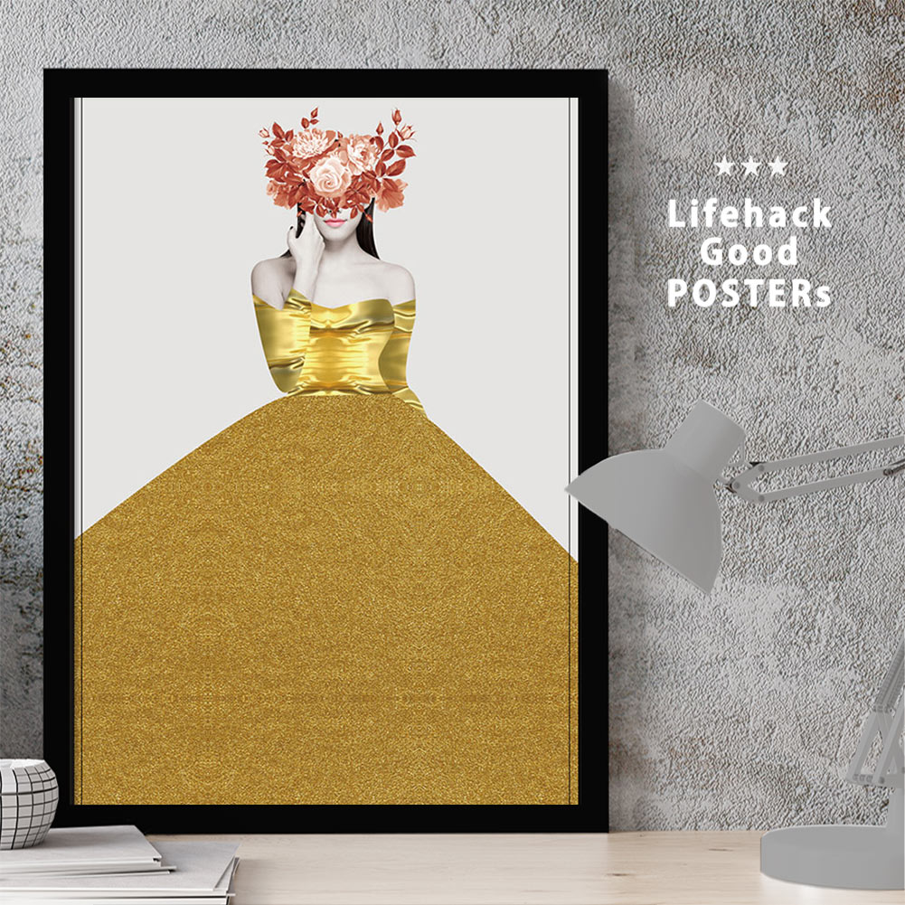 【11/25 限定クーポン】 女性シルエットのアートポスター LIFEHACK A3 A4 A2 インテリア装飾に最適ダンス 舞 踊り 近代的 バレエ 揺れる布...