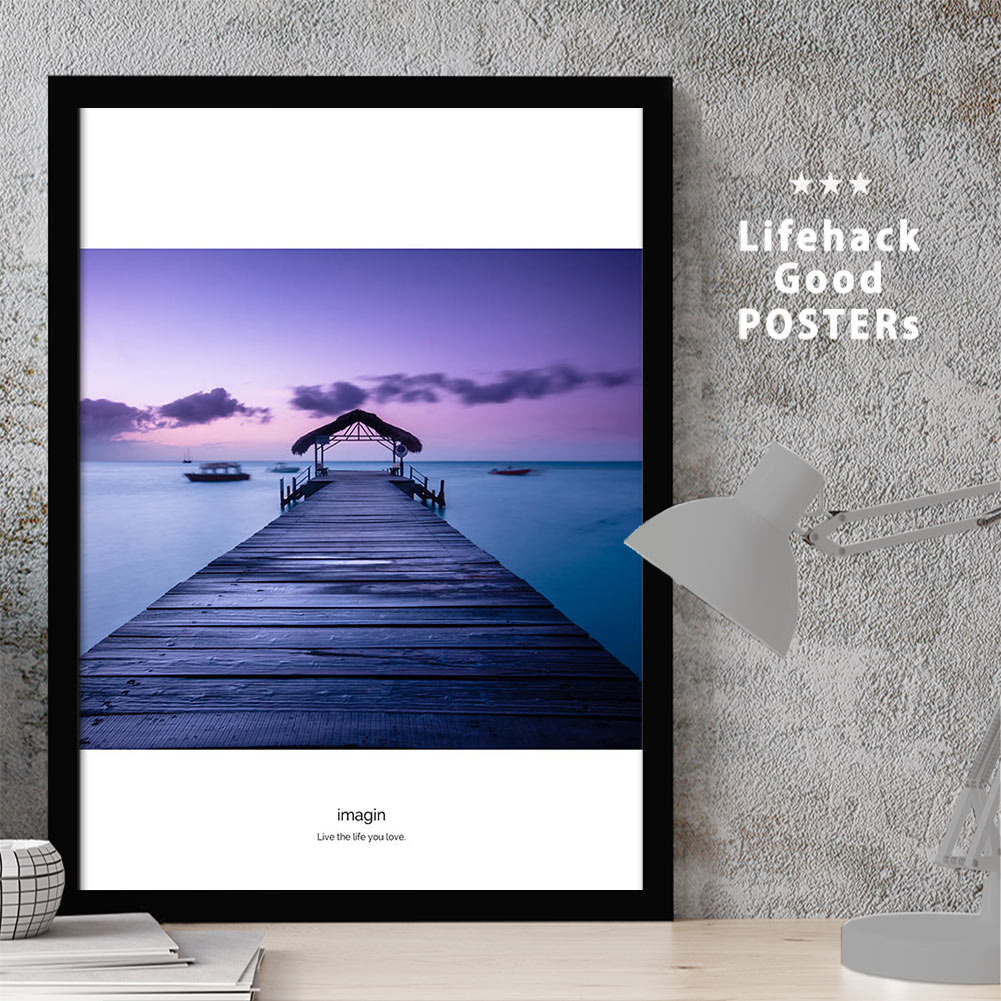 【11/25 限定クーポン】 海の風景アートポスター リラックスできるおしゃれなインテリア A3 A4 A2 フレーム対応 海辺 浜辺 桟橋 風景 海外 水平線...