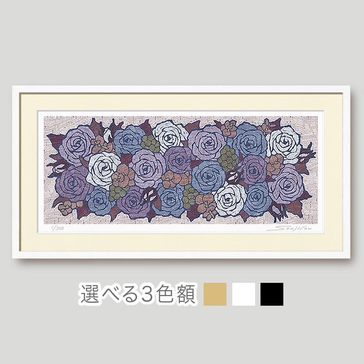 絵画 花の絵 風水インテリア 薔薇のスワッグ 花の絵 額入り 版画 花の絵 インテリア 壁掛け プレゼントに最適 玄関 リビング おしゃれな北欧モダンデザイン ...