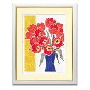 赤い花の絵 絵画 おしゃれ 壁掛け 絵 インテリア 【青の花瓶と赤いチューリップ】 風水 玄関 新居 新築 お祝い プレゼント用 アートフレーム 額入り チュー...