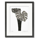 絵画 モノクロ ミニアート モンステラ | 植物画 版画 おしゃれ アートパネル モダン 北欧スタイル 壁掛け 絵 インテリア装飾 リビング 玄関 オフィス ホ...