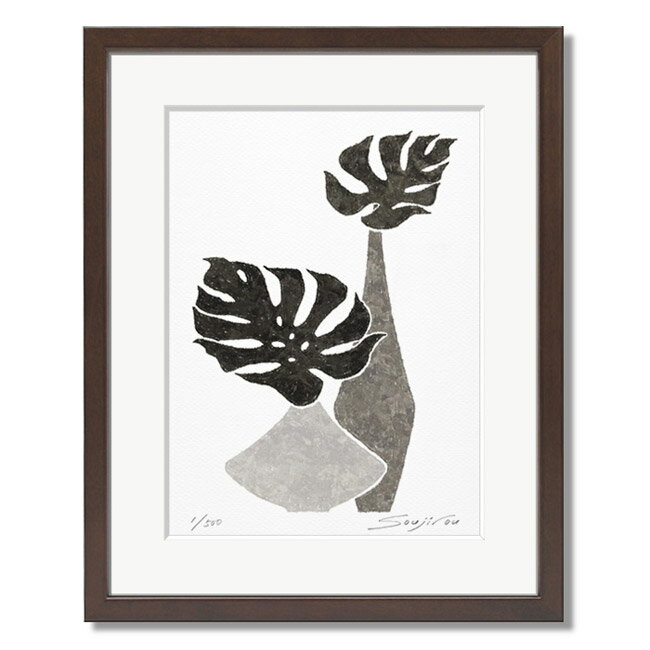 絵画 モノクロ ミニアート モンステラ 植物画 版画 おしゃれ アートパネル モダン 北欧スタイル 壁掛け 絵 インテリア装飾 リビング 玄関 オフィス ホテル...