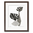 絵画 モノクロ ミニアート モンステラ | 植物画 版画 おしゃれ アートパネル モダン 北欧スタイル 壁掛け 絵 インテリア装飾 リビング 玄関 オフィス ホ...