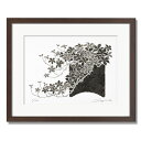 絵画 モノクロ ミニアート シュガーバイン ブラウン八切 | 植物画 版画 おしゃれ アートパネル モダン 北欧 壁掛け 絵 インテリア装飾 玄関 オフィス ホ...